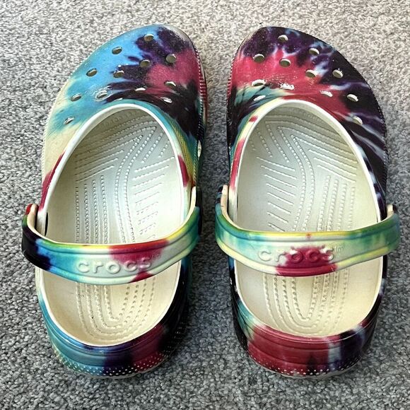 Crocs Tie Dye Classic Clogs Colorful Mens 10 Womens 12 - Picture 2 of 7